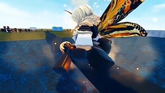 A Pornographic Fight Between Godzilla And Mothra In A Roblox Game