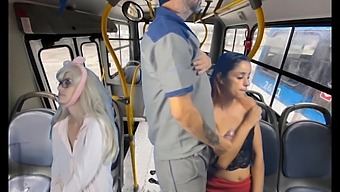 Construction Worker Masturbates And Has Sex With Women On The Bus In Public