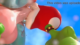 Princess Rosalina, A Horny Futanari, Masturbates And Gives A Blowjob In This Hentai Video.